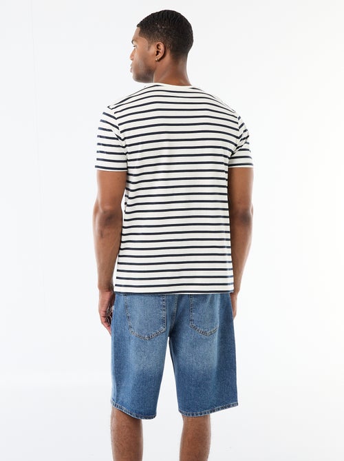 T-shirt en coton uni à col rond pour homme - Kiabi