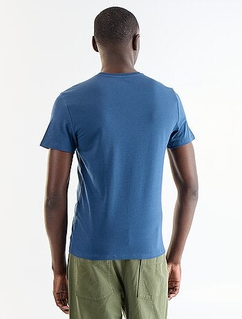 T-shirt uni en coton à col rond pour homme