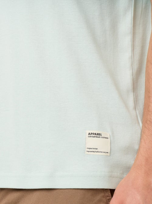 T-shirt en coton uni à col rond pour homme - Kiabi