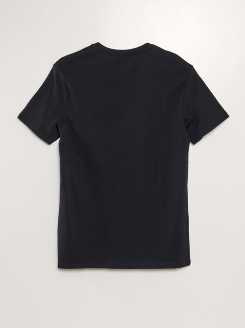 T-shirt en coton uni à col V pour homme - Kiabi