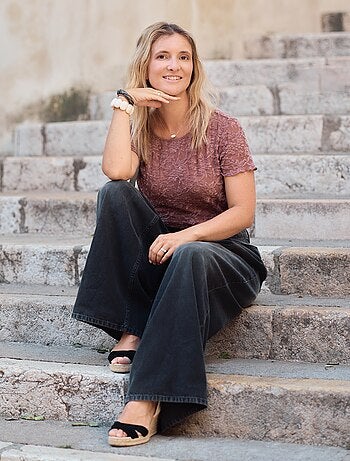 T-shirt en dentelle à manches courtes