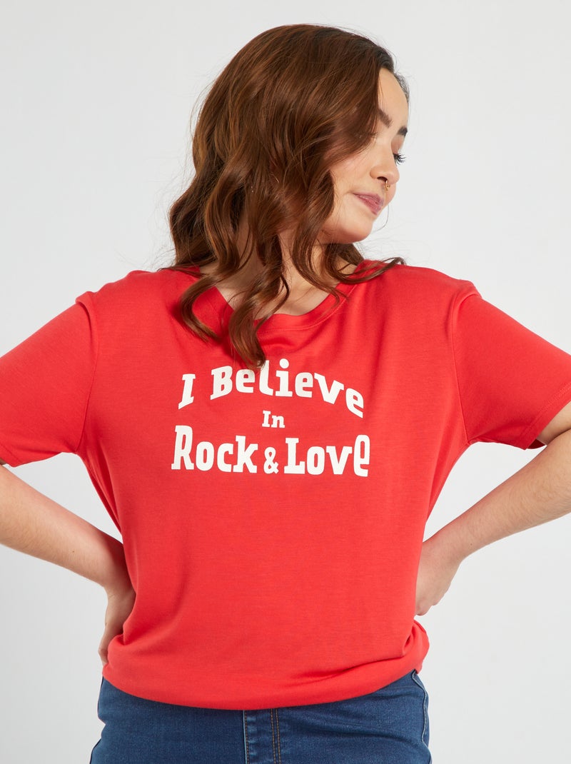 T-shirt en jersey - So Easy Rouge - Kiabi