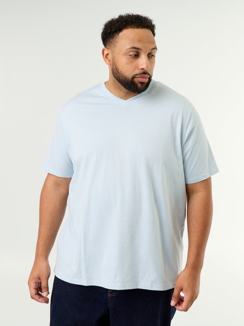 T-shirt en jersey à col en V - Kiabi T-shirt en jersey à col en V - Kiabi