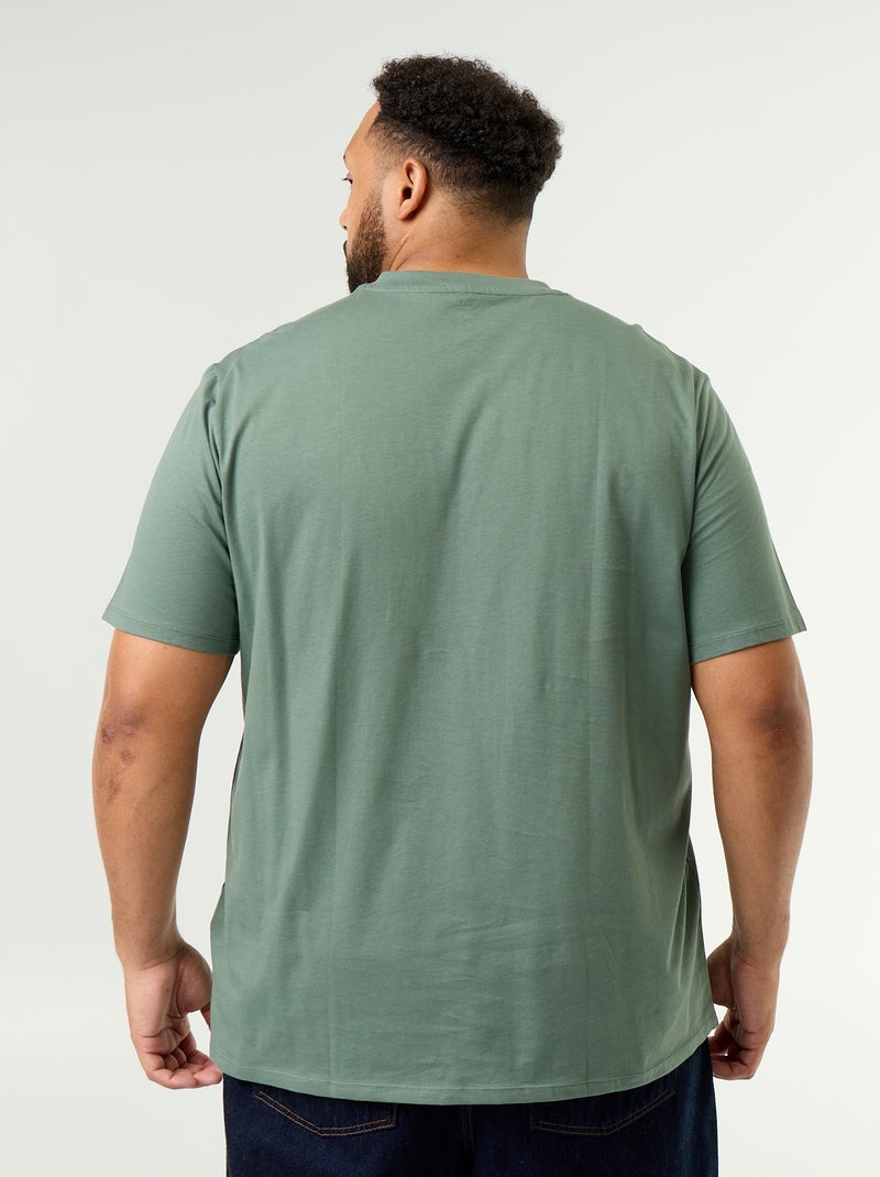 T-shirt en jersey à col en V Vert - Kiabi