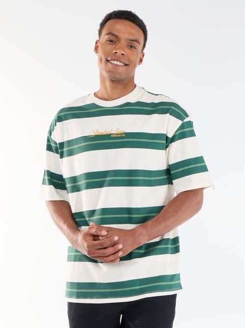 T-shirt en jersey à col rond pour homme avec motif fantaisie - Kiabi