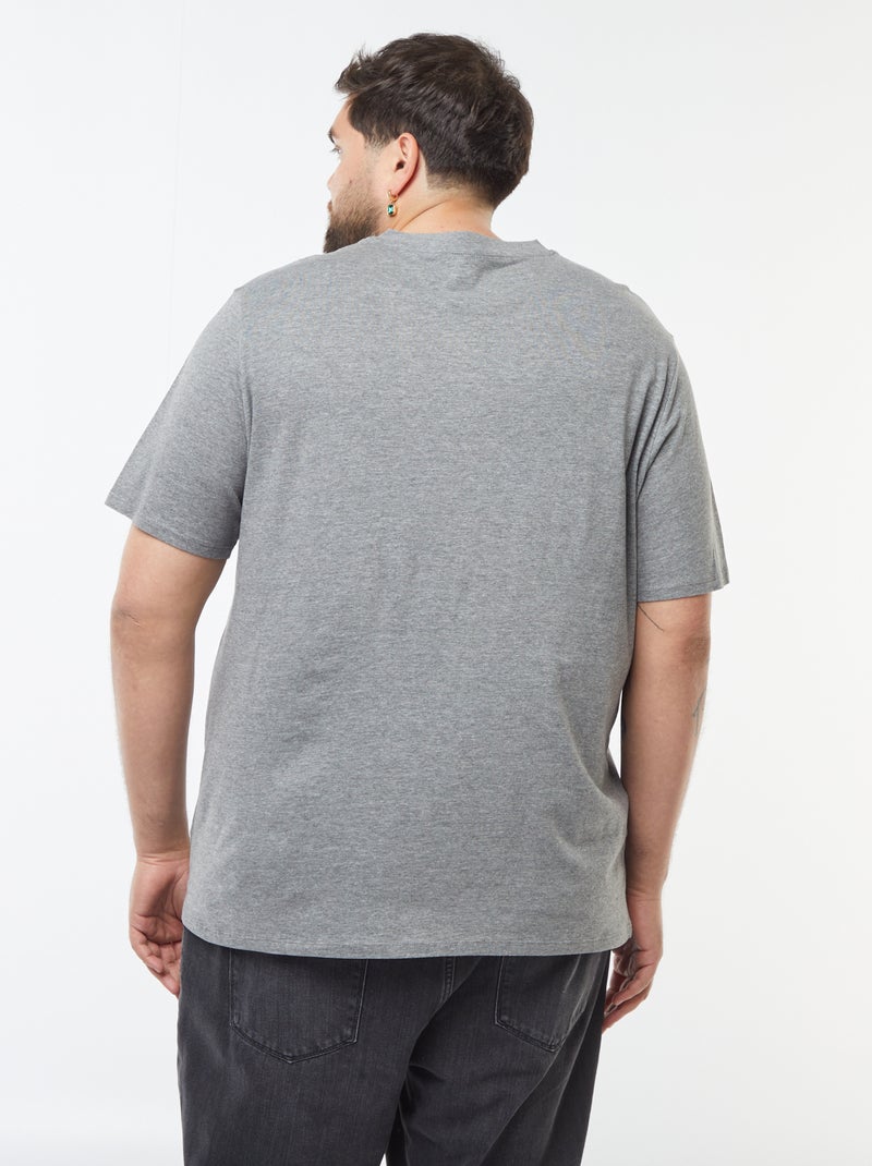 T-shirt en jersey à col V Gris - Kiabi