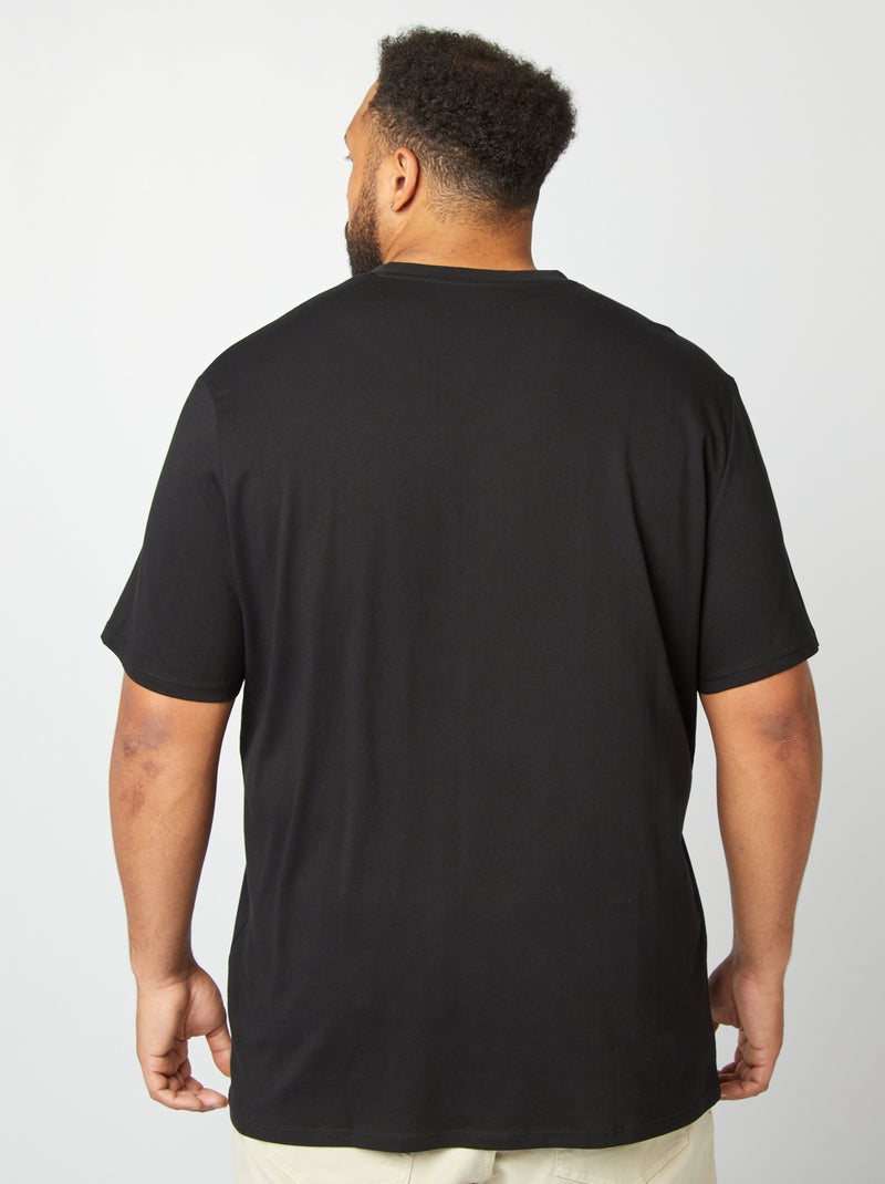 T-shirt en jersey à col V Noir - Kiabi