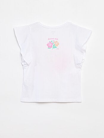 T-shirt en jersey à emmanchures volantées
