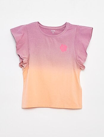 T-shirt en jersey à emmanchures volantées