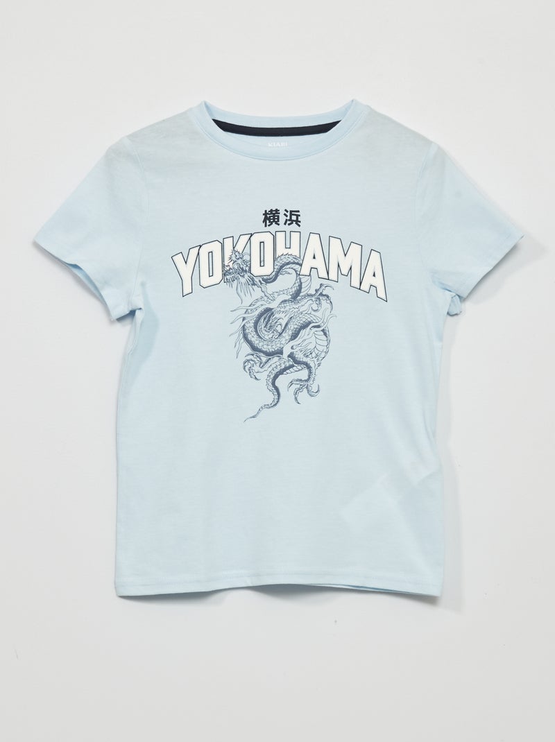 T-shirt en jersey à manches courtes BLEU - Kiabi