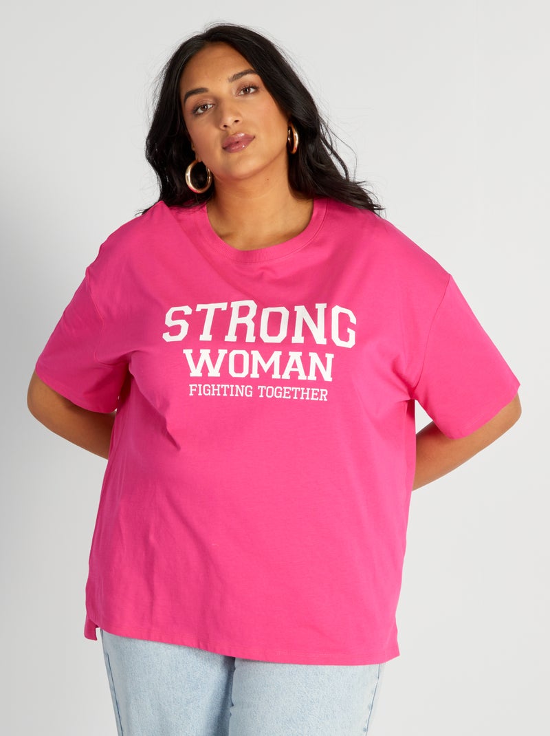 T-shirt en jersey à manches courtes Rose - Kiabi