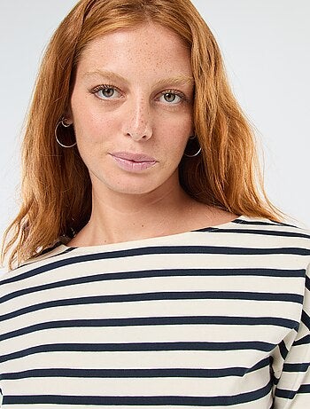 T-shirt en jersey à manches longues à motif rayé