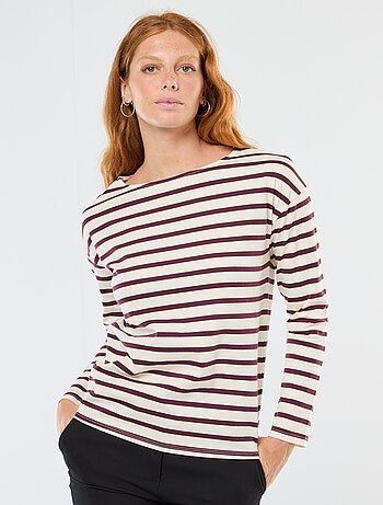 T-shirt en jersey à manches longues à motif rayé