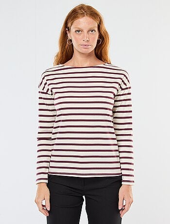 T-shirt en jersey à manches longues à motif rayé