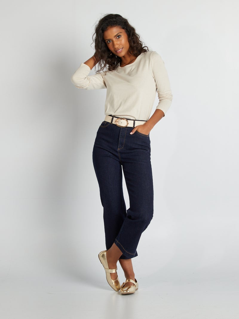 T-shirt en jersey à manches longues Beige - Kiabi