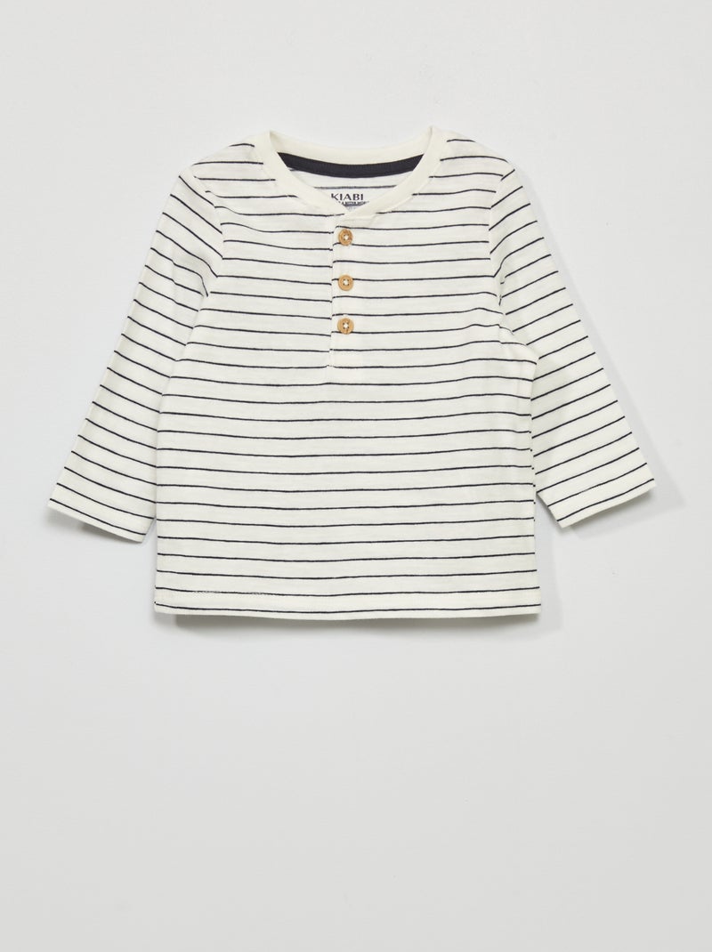T-shirt en jersey à manches longues BLANC - Kiabi