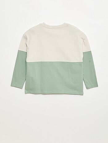 T-shirt en jersey à manches longues effet colorblock