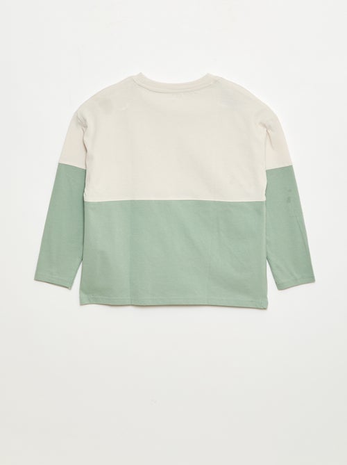 T-shirt en jersey à manches longues effet colorblock - Kiabi