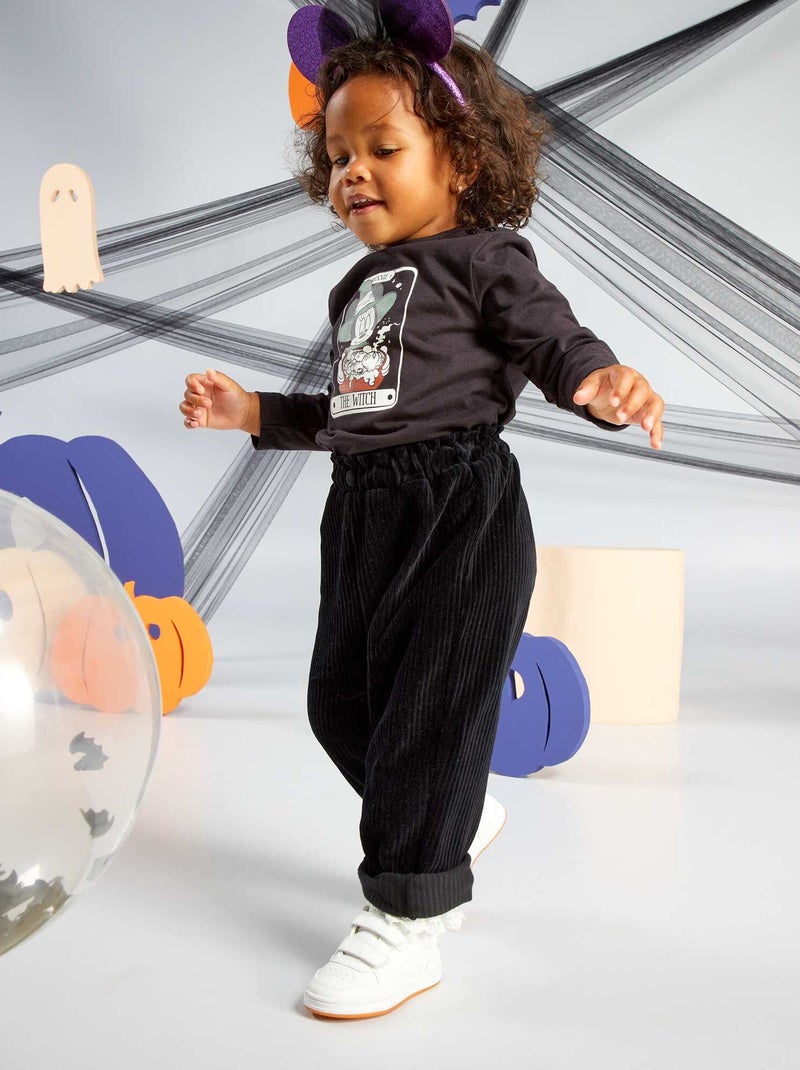 T-shirt en jersey à manches longues 'Mickey' - Halloween Gris - Kiabi