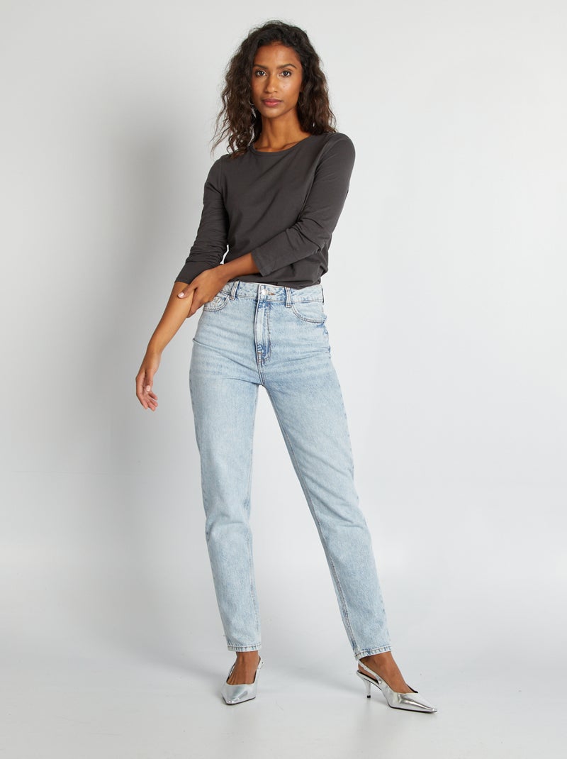 T-shirt en jersey à manches longues Noir - Kiabi