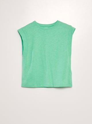 T-shirt en jersey à manches très courtes