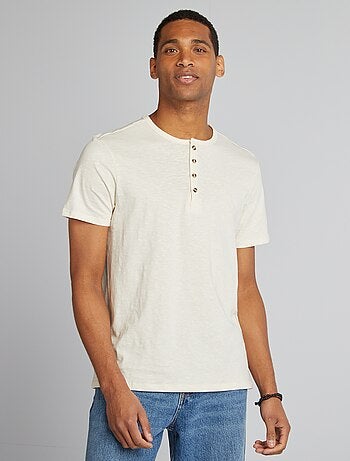 T-shirt en jersey avec col tunisien