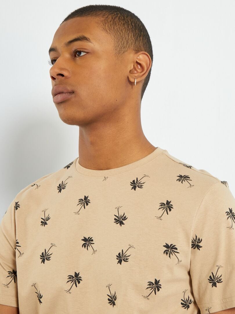 T-shirt en jersey avec imprimé Beige - Kiabi