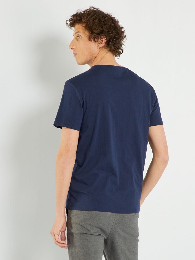 T-shirt en jersey avec imprimé Bleu marine 'Papa' - Kiabi