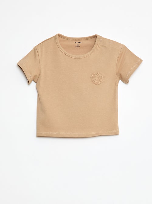 T-shirt en jersey avec ouverture pressionnée à l'épaule - Kiabi
