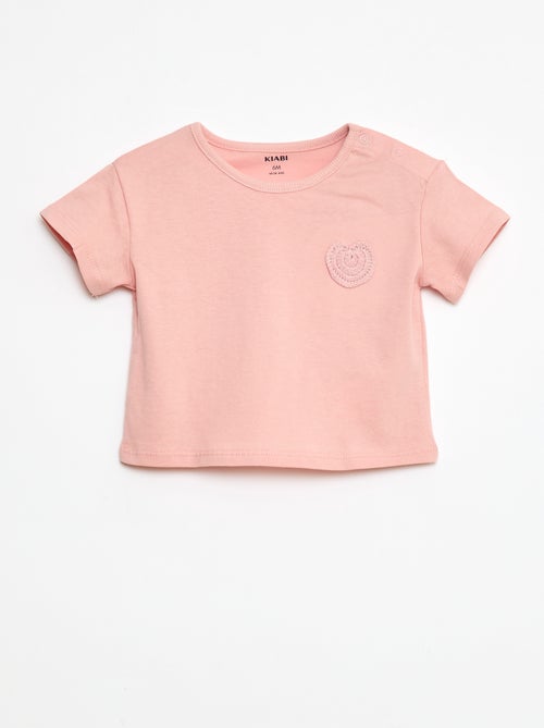 T-shirt en jersey avec ouverture pressionnée à l'épaule - Kiabi