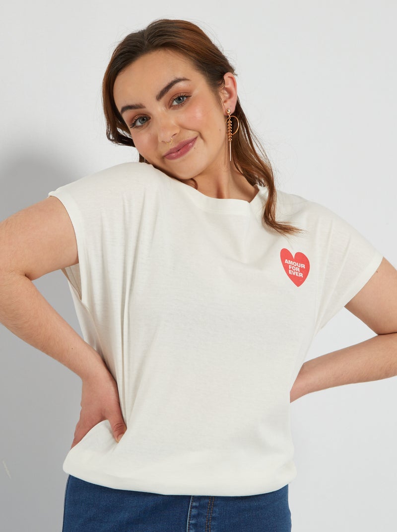 T-shirt en jersey avec ouverture scratch - So Easy Blanc - Kiabi