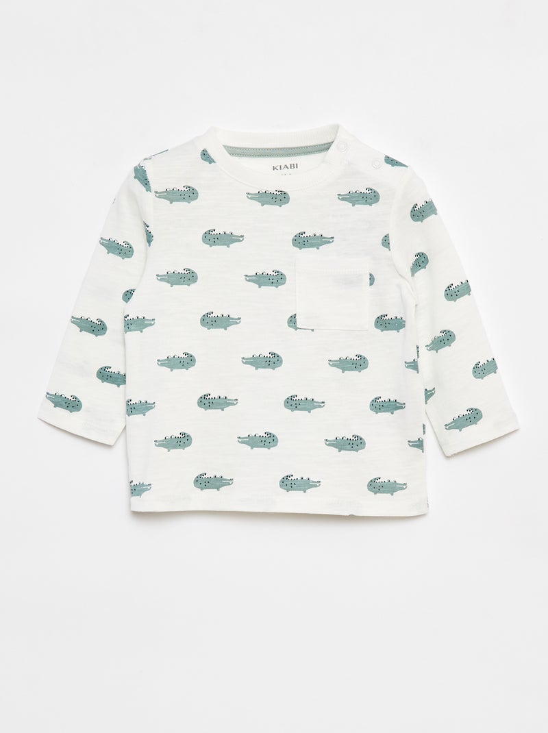 T-shirt en jersey avec poche poitrine Blanc - Kiabi