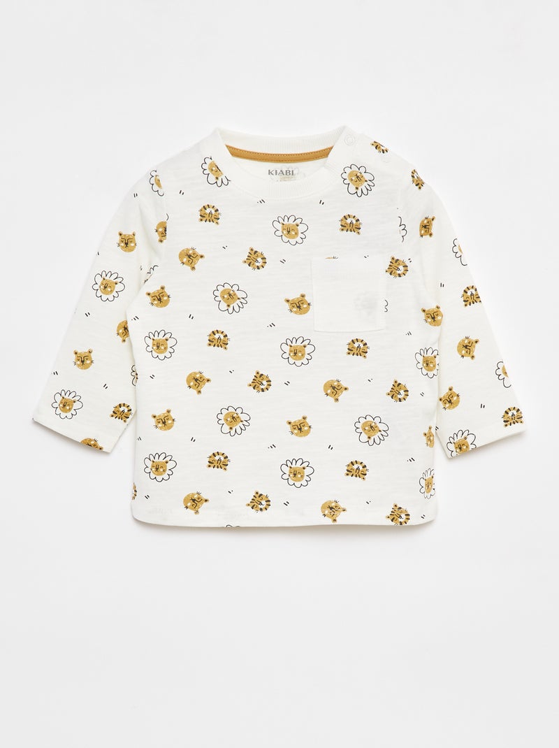 T-shirt en jersey avec poche poitrine Blanc - Kiabi
