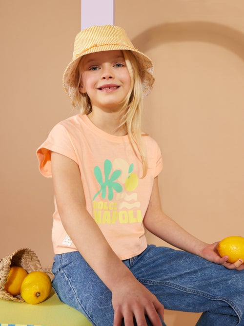 T-shirt en jersey avec revers de manches - Kiabi