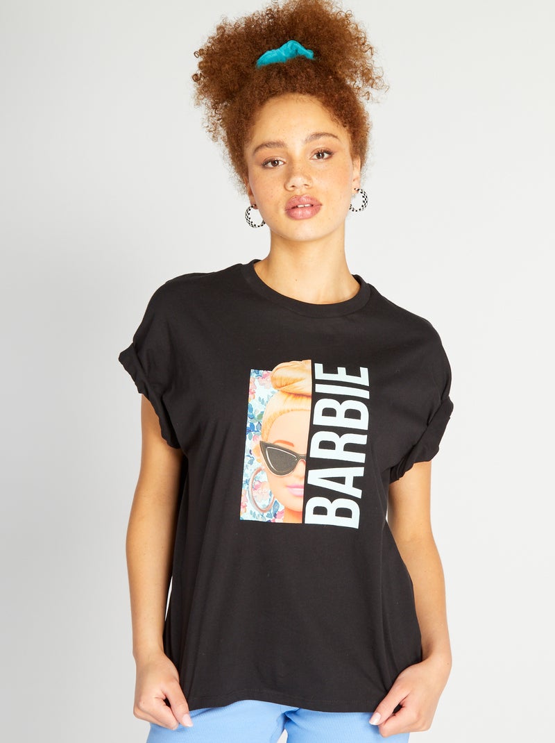 T-shirt en jersey 'Barbie' noir - Kiabi