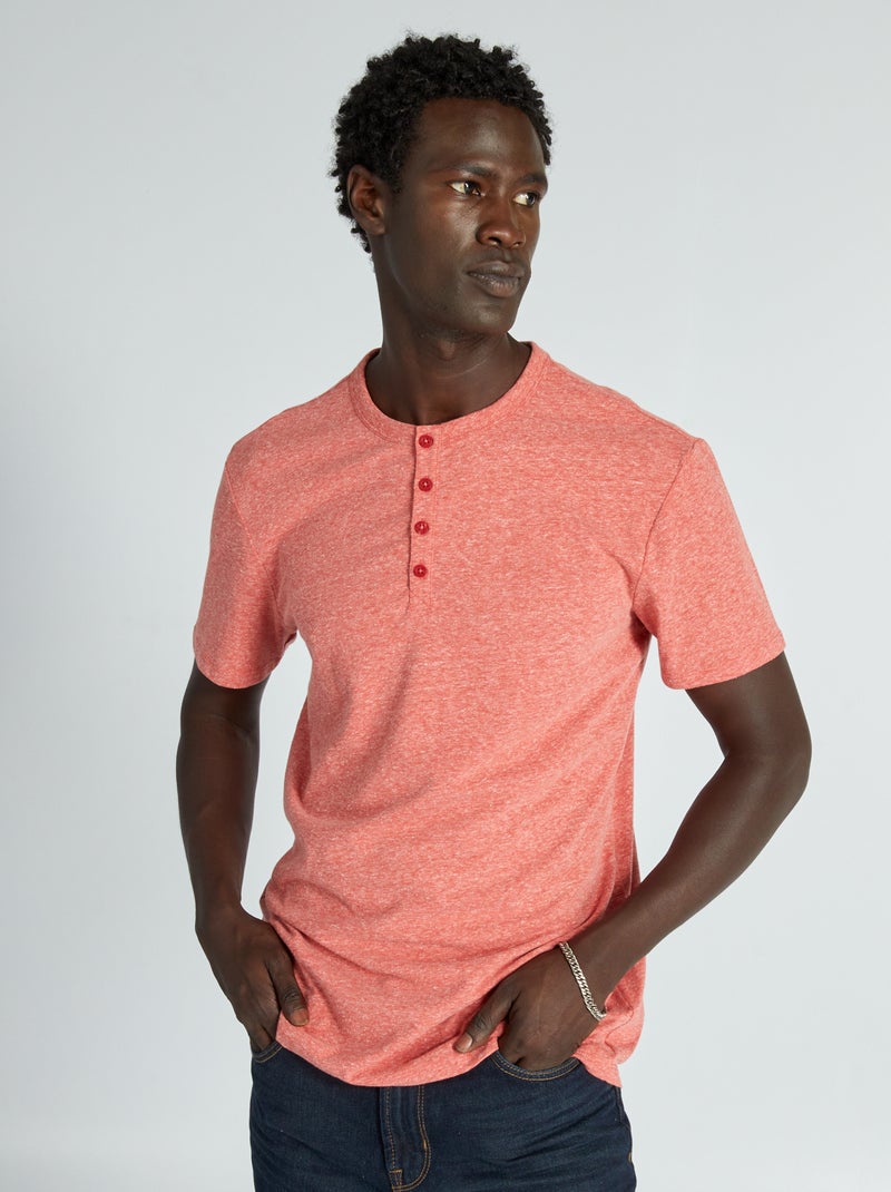 T-shirt en jersey chiné Rouge - Kiabi