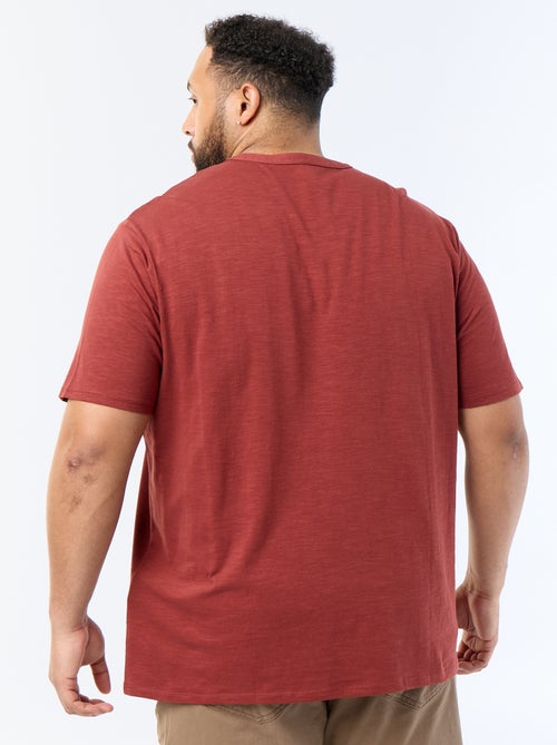 T-shirt en jersey col tunisien et manches courtes - Kiabi