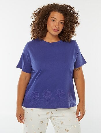 T-shirt en jersey effet broderie à la base