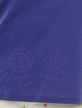 T-shirt en jersey effet broderie à la base