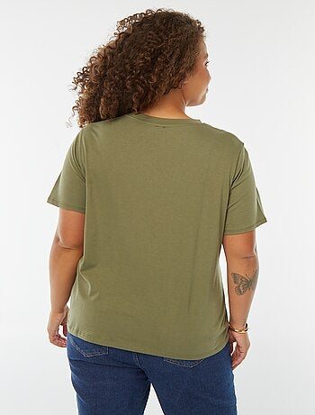 T-shirt en jersey effet broderie à la base