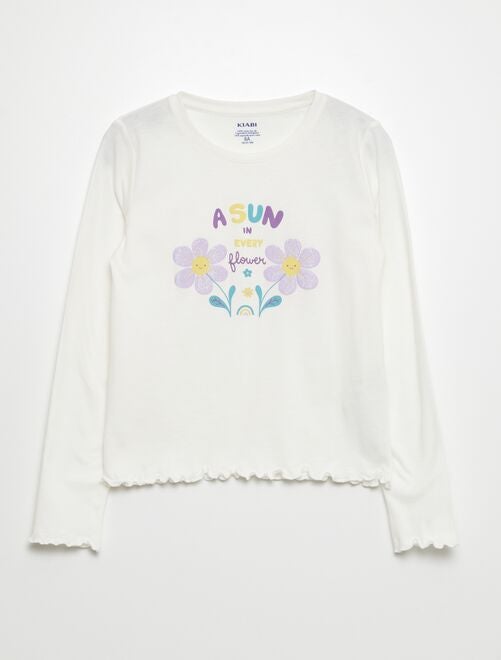 T-shirt en jersey 'fleurs' - Kiabi