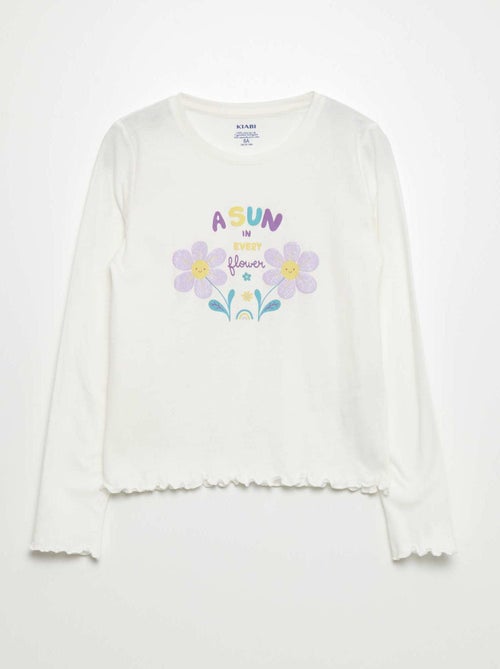 T-shirt en jersey 'fleurs' - Kiabi