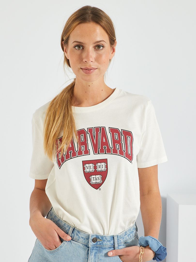 T-shirt en jersey 'Harvard' Blanc - Kiabi
