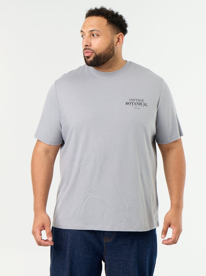 T-shirt en jersey imprimé à manches courtes Gris - Kiabi