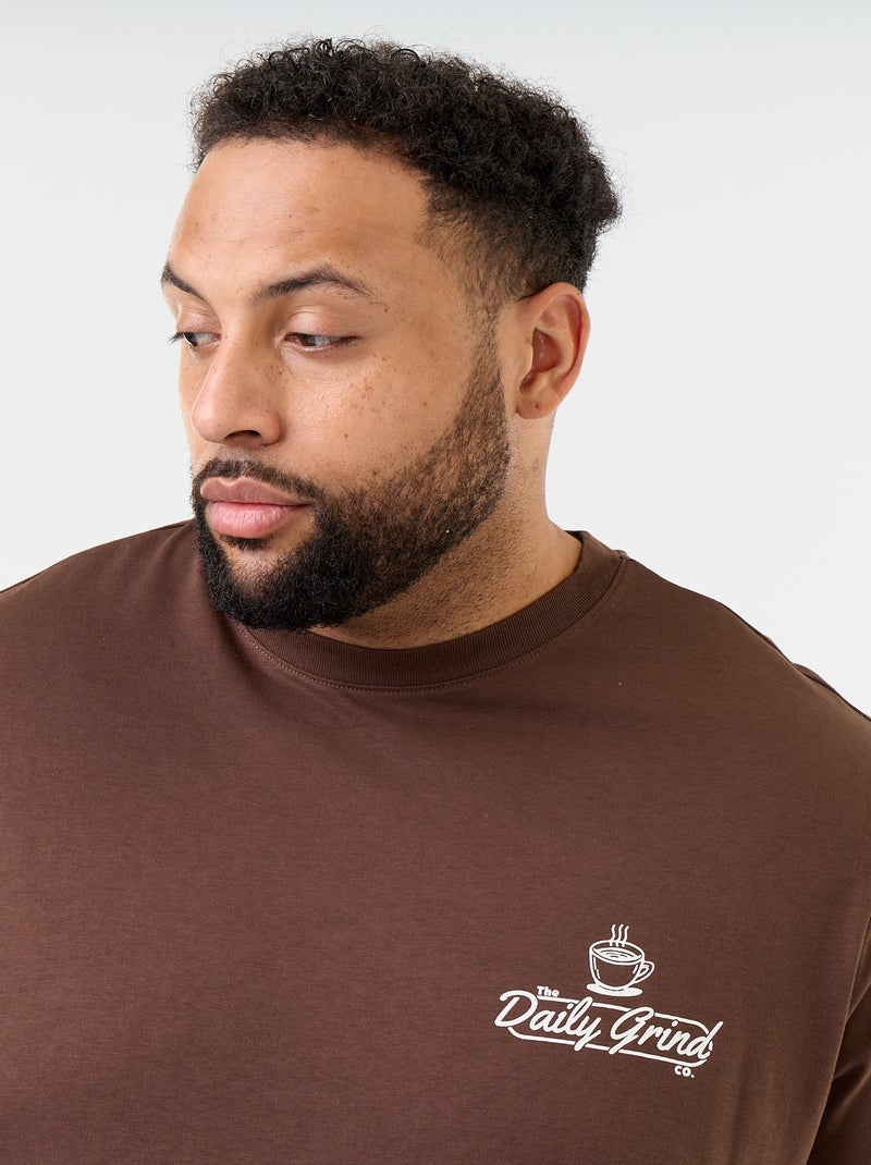 T-shirt en jersey imprimé à manches courtes Marron - Kiabi