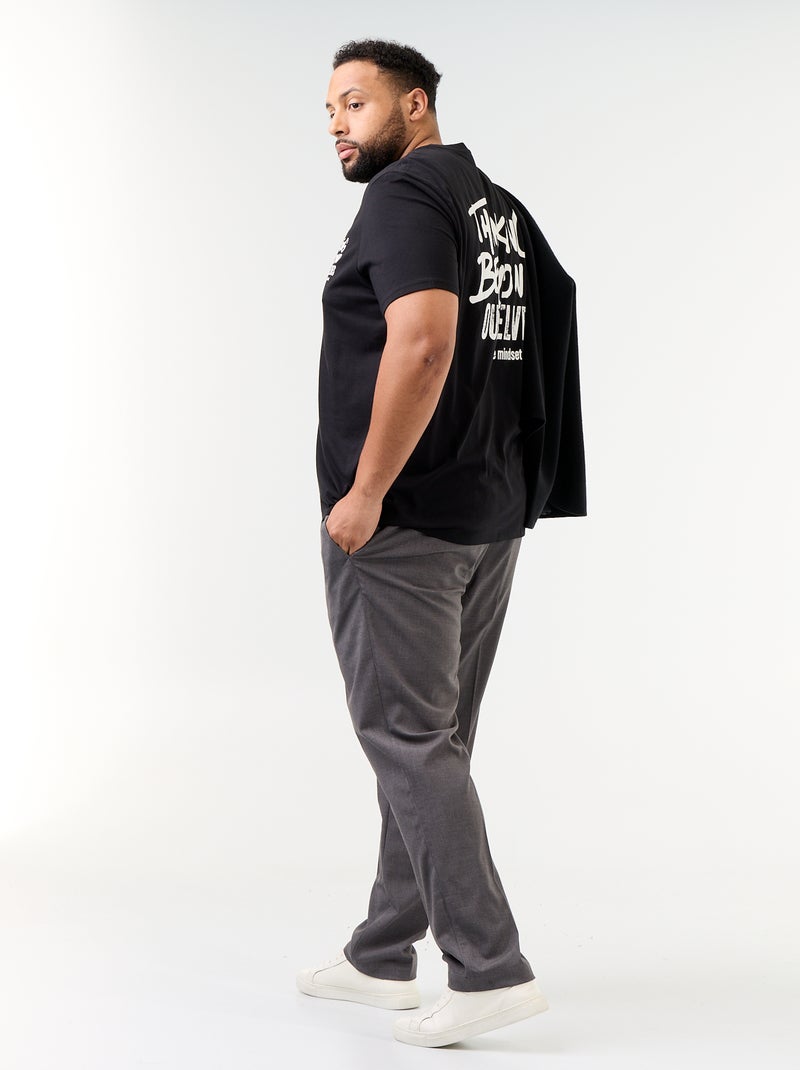 T-shirt en jersey imprimé à manches courtes Noir - Kiabi