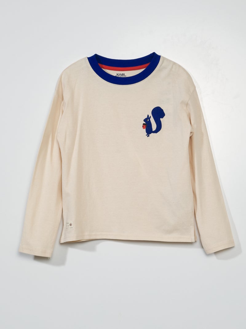 T-shirt en jersey imprimé Beige - Kiabi