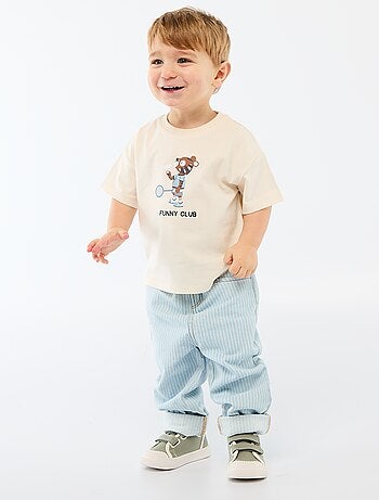 T-shirt en jersey imprimé manches courtes