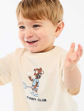 T-shirt en jersey imprimé manches courtes