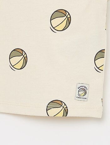 T-shirt en jersey imprimé manches courtes